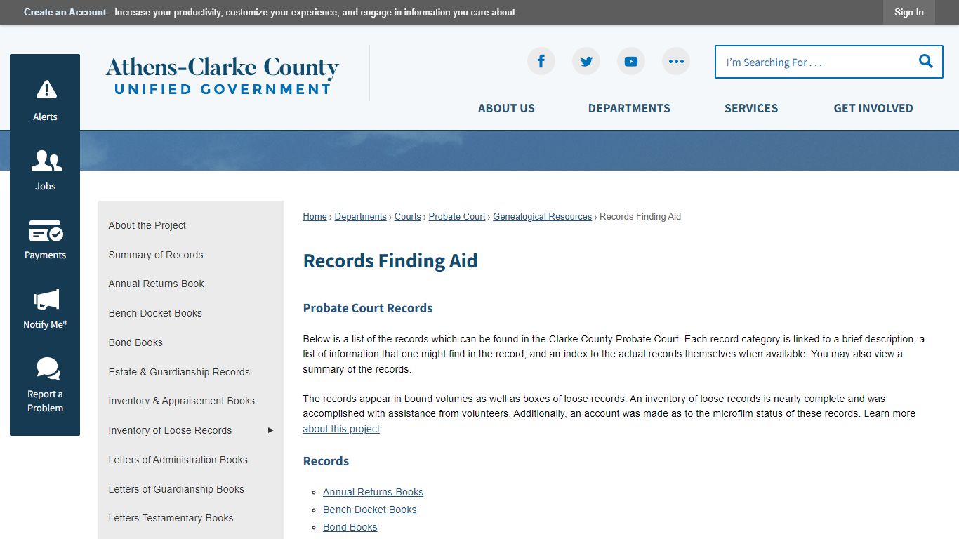 Records Finding Aid | Athens-Clarke County, GA - Official Website - ACCGov